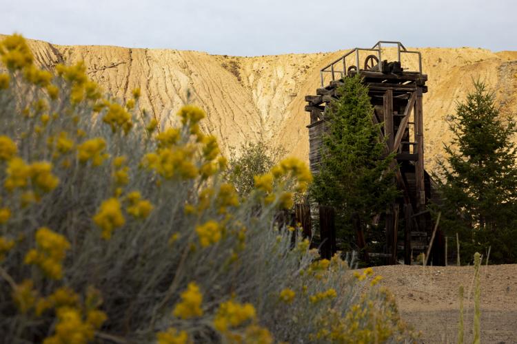 The wooden headframe at the historic Pilot Butte Mine in Butte on Thursday. MEGAN NIELSEN, Montana Standard