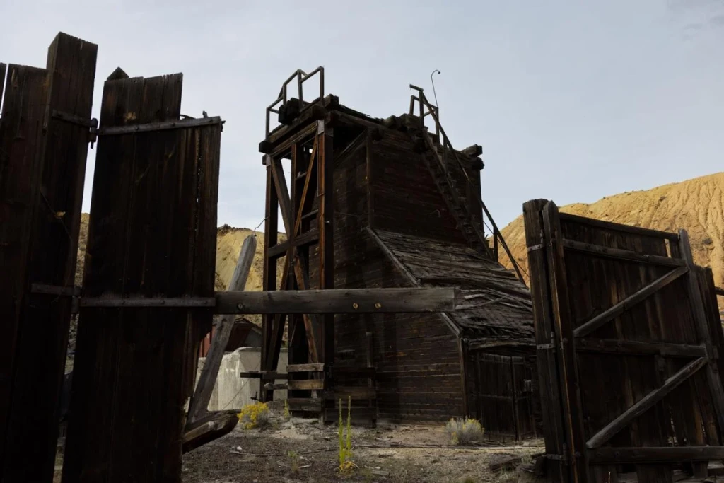 The wooden headframe at the historic Pilot Butte Mine in Butte on Thursday. MEGAN NIELSEN, Montana Standard
